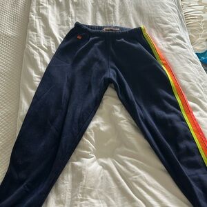 NO LONGER SOLD ONLINE navy with neon five stripe aviator nation sweatpants